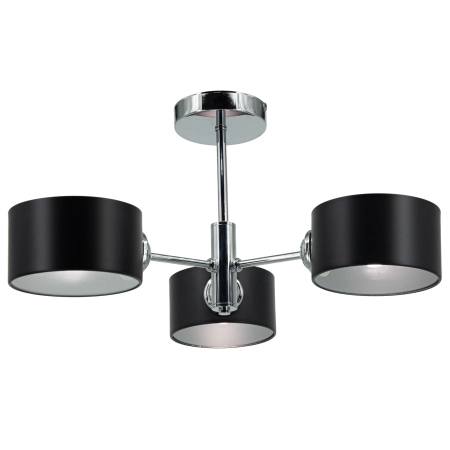 Lampa sufitowa chromowana z trzema czarnymi kloszami 2209/3A 8C z serii SOPHIA - Lampy Elem